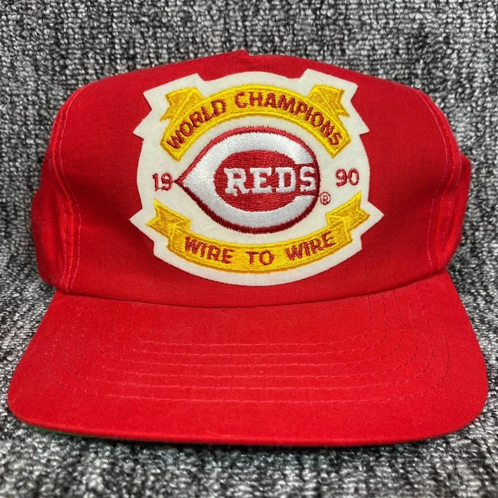 Vintage 1990 Cincinnati Reds World Champions Hat NWT Drew Pearson Snapback Cap